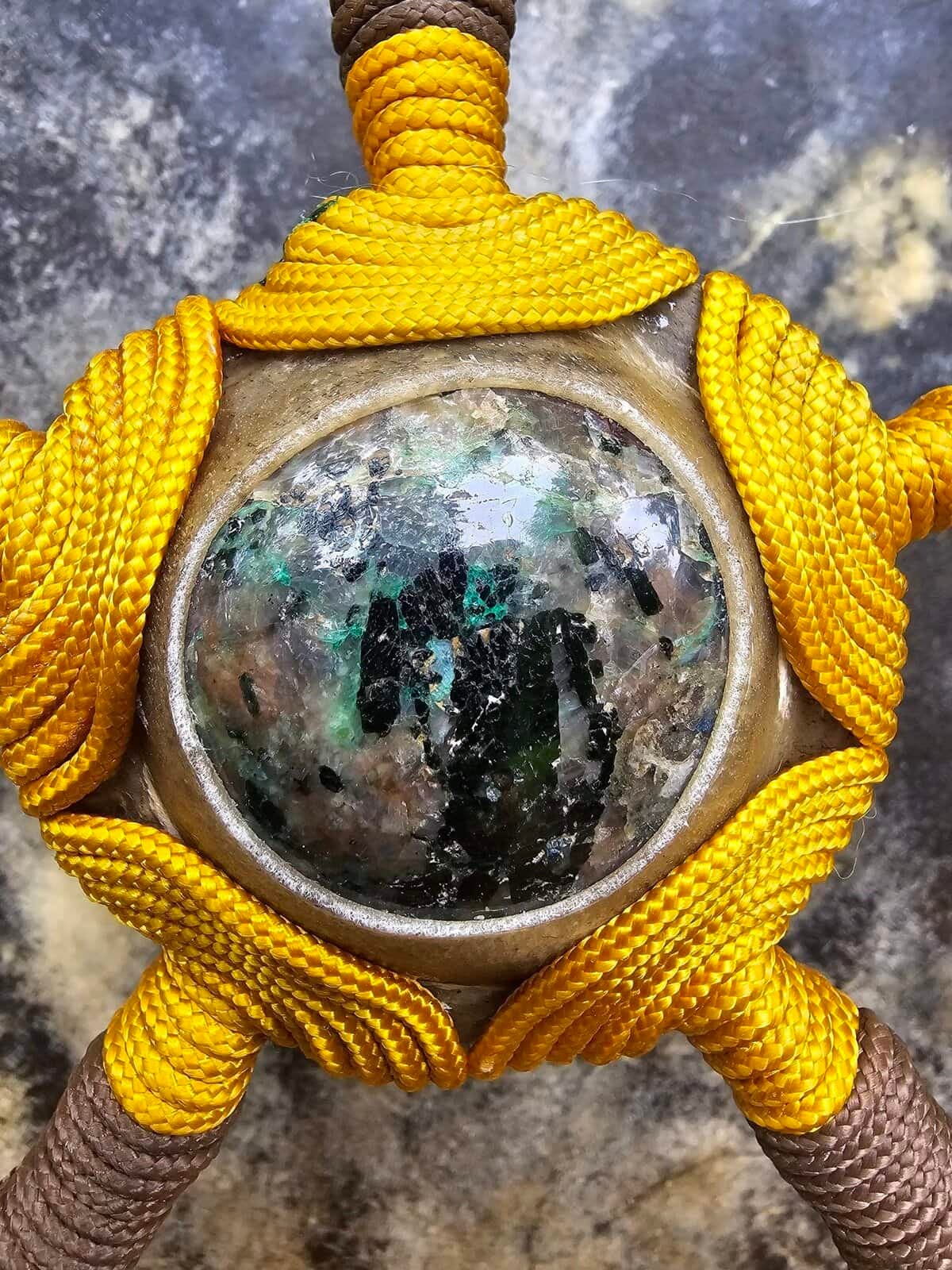 Sjamanendrum 45 cm Paard op Moerbei en Chalcociet - 4